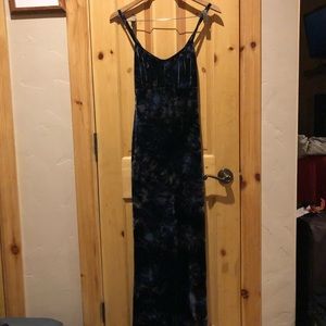 Stylish long velvet cami dress